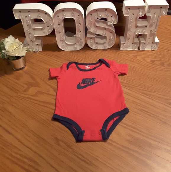 Nike Other - 3/$15 Nike red blue short sleeve onesie sz 3/6 mos